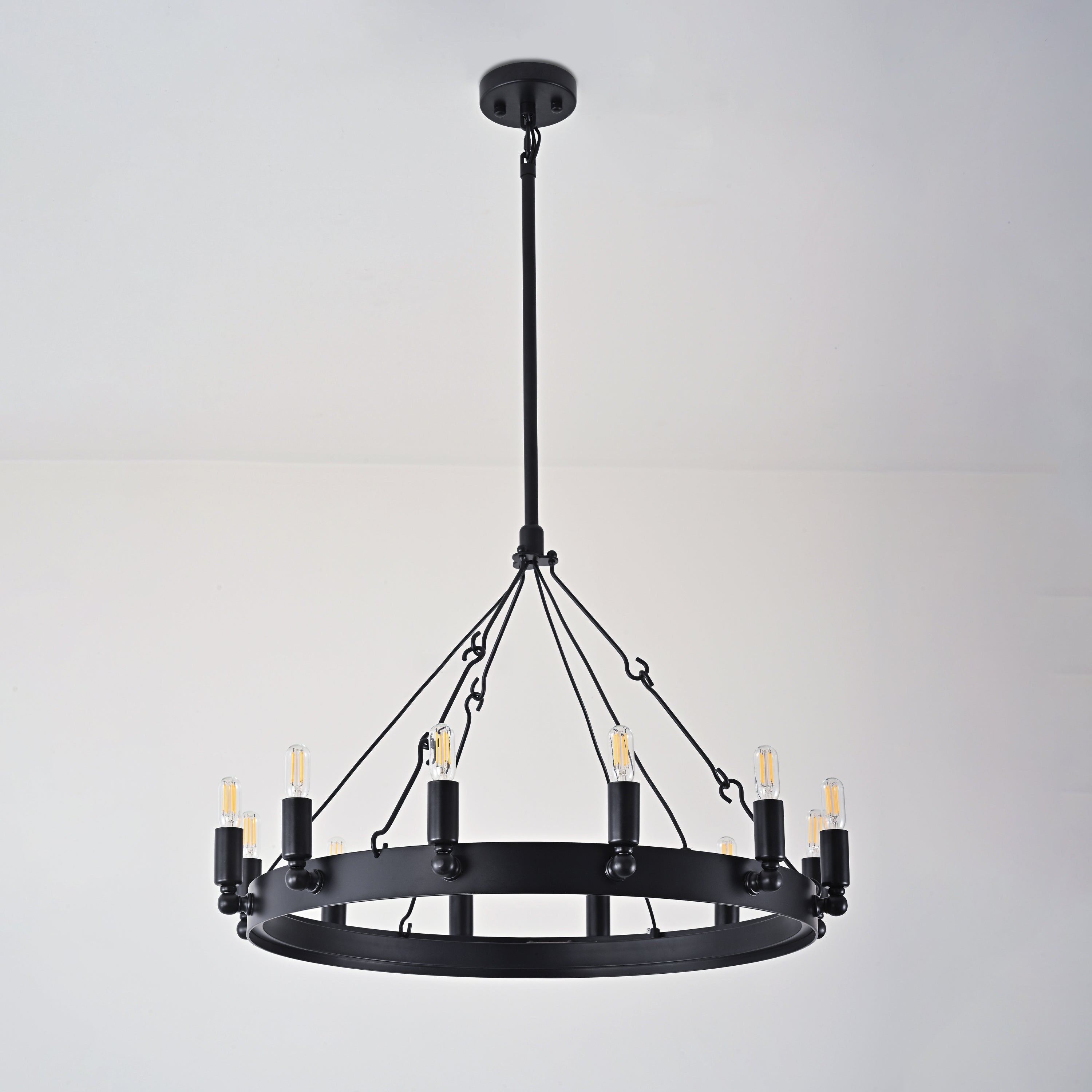 26 Inch Tubular Candle Round Chandelier - Camino
