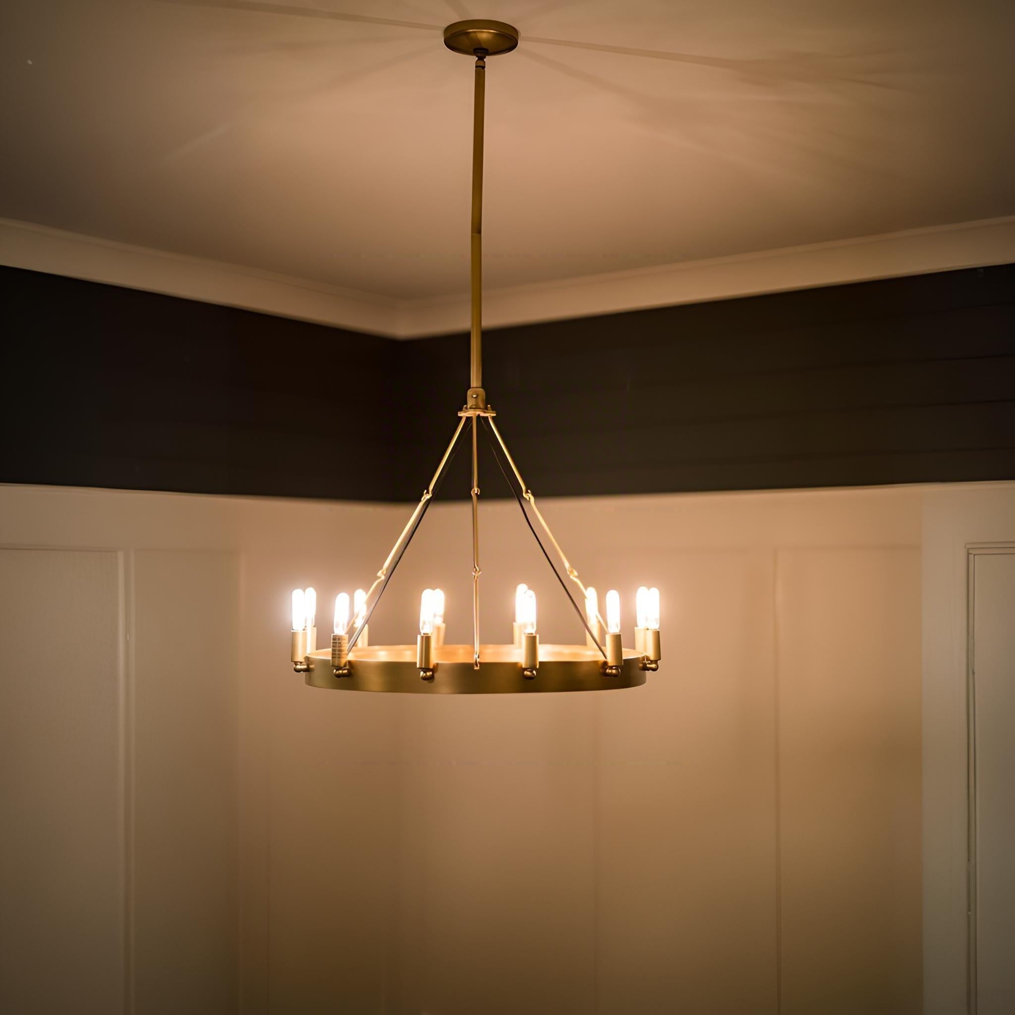 26 Inch Tubular Candle Round Chandelier - Camino