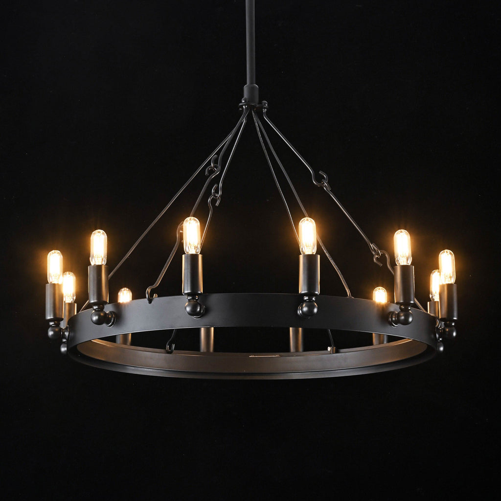 26 Inch Wagon Wheel Chandelier - Camino