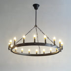 38 Inch Bent Tip Candle Round Chandelier - Camino