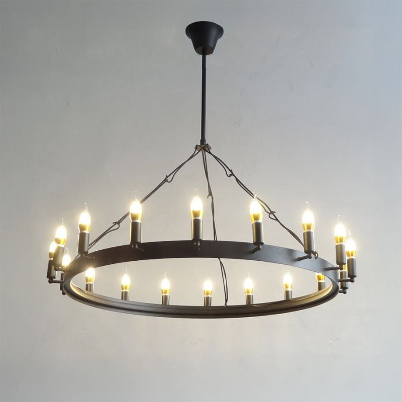 38 Inch Bent Tip Candle Round Chandelier - Camino