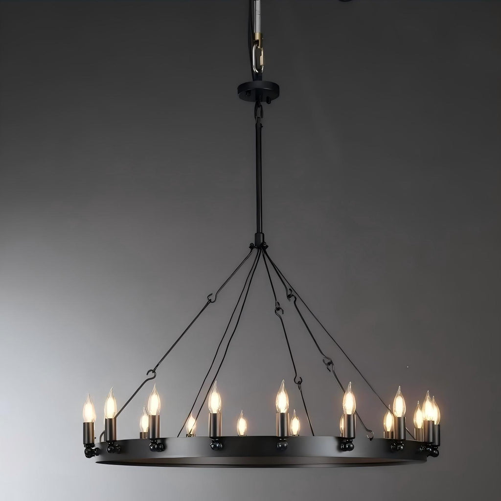 38 Inch Bent Tip Candle Round Chandelier - Camino