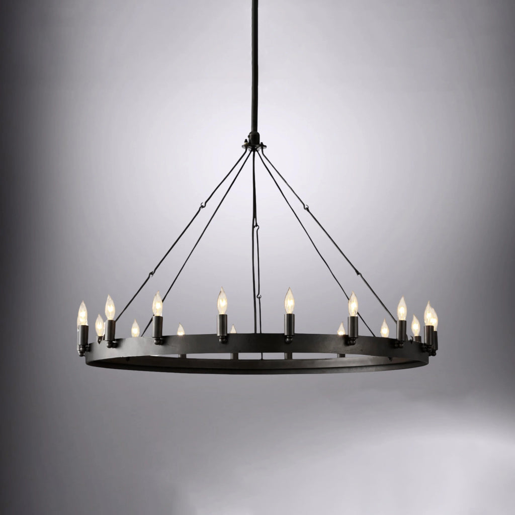 38 Inch Bent Tip Candle Round Chandelier - Camino