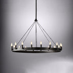 38 Inch Bent Tip Candle Round Chandelier - Camino
