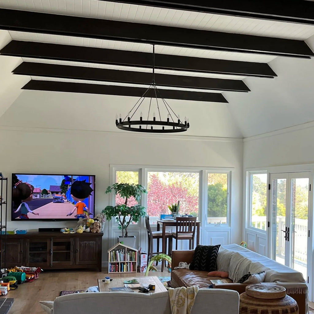 38 Inch Bent Tip Candle Round Chandelier - Camino