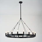 38 Inch Tubular Candle Round Chandelier - Camino