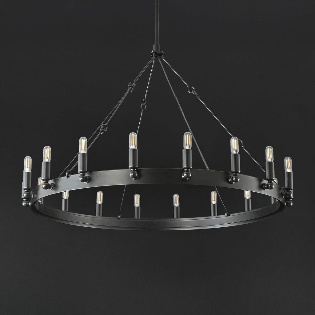 38 Inch Tubular Candle Round Chandelier - Camino