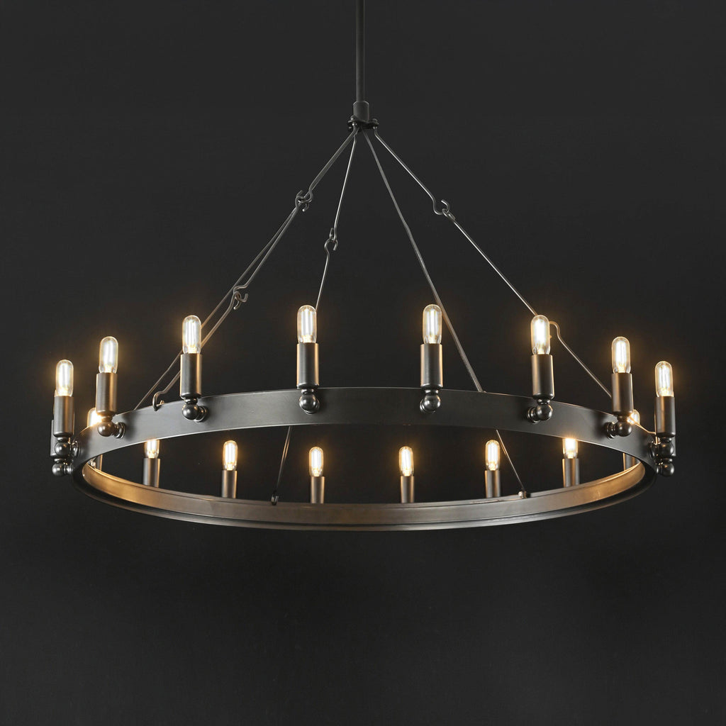 38 Inch Tubular Candle Round Chandelier - Camino