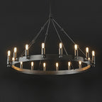 38 Inch Tubular Candle Round Chandelier - Camino