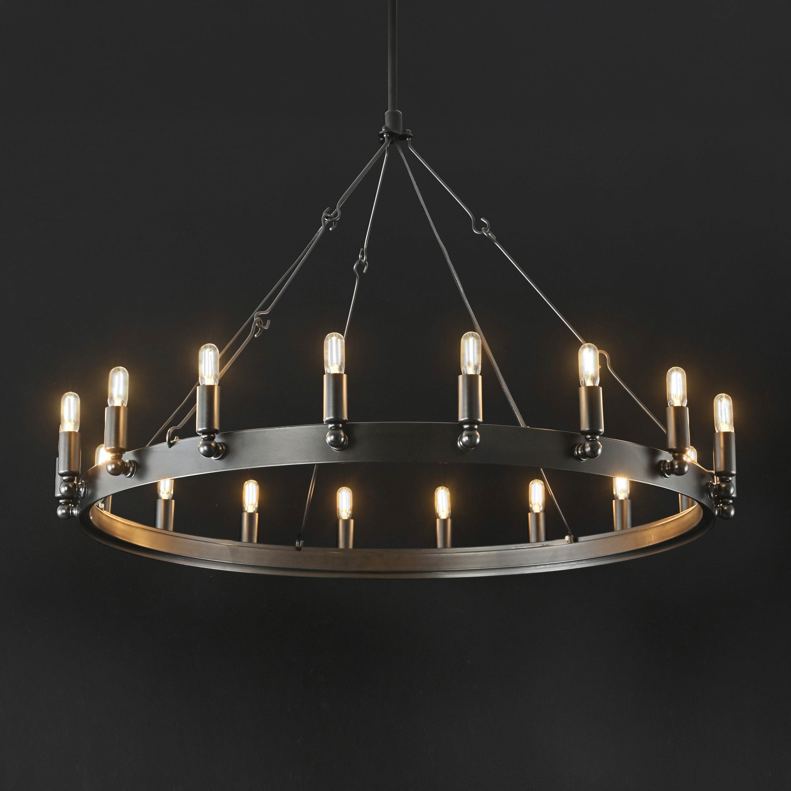 38 Inch Tubular Candle Round Chandelier - Camino