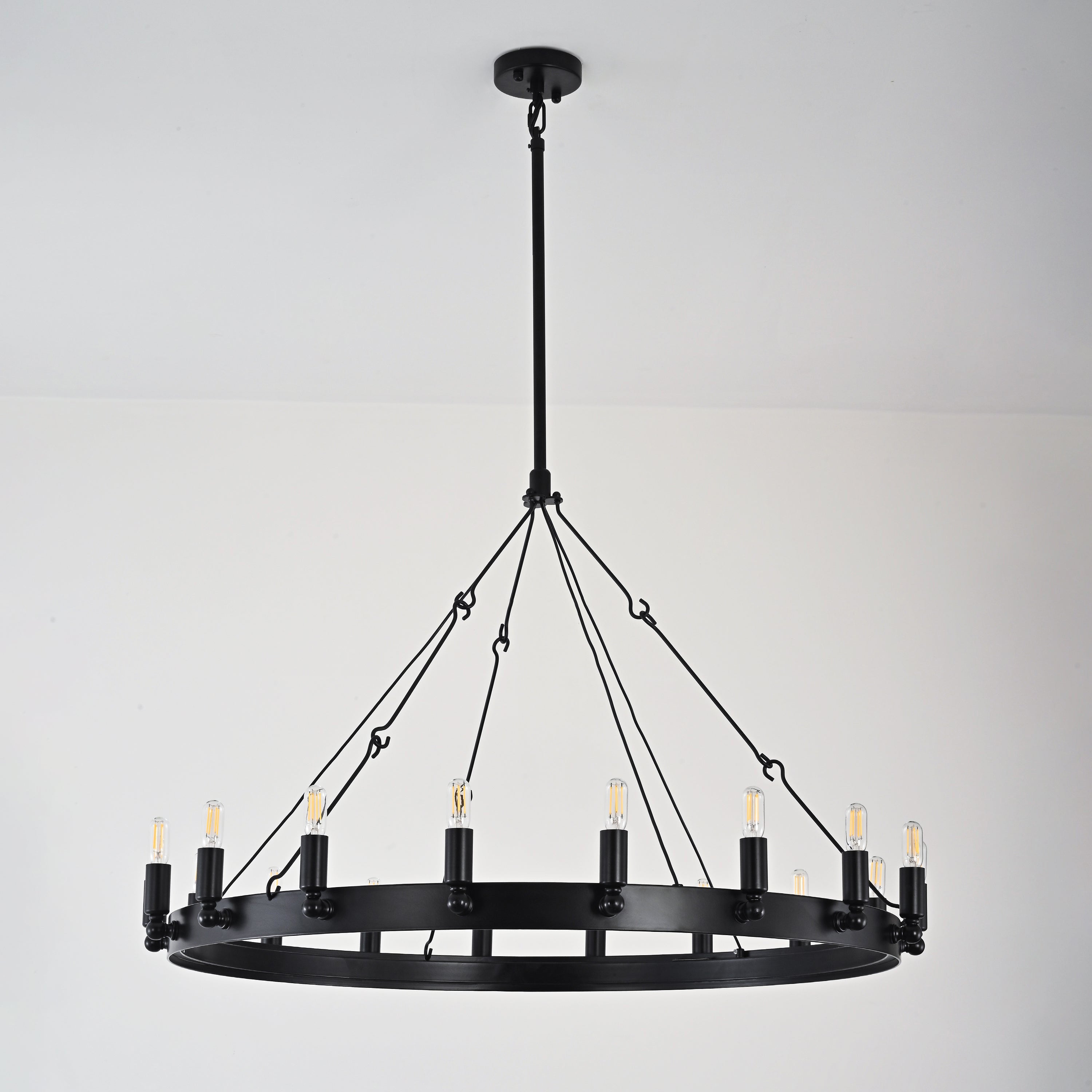 38 Inch Tubular Candle Round Chandelier - Camino
