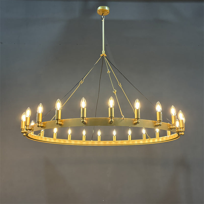 50 Inch Tubular Bent Tip Round Chandelier - Camino