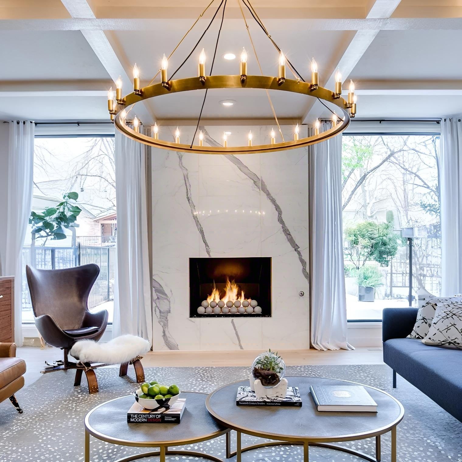 50 Inch Bent Tip Candle Round Chandelier - Camino