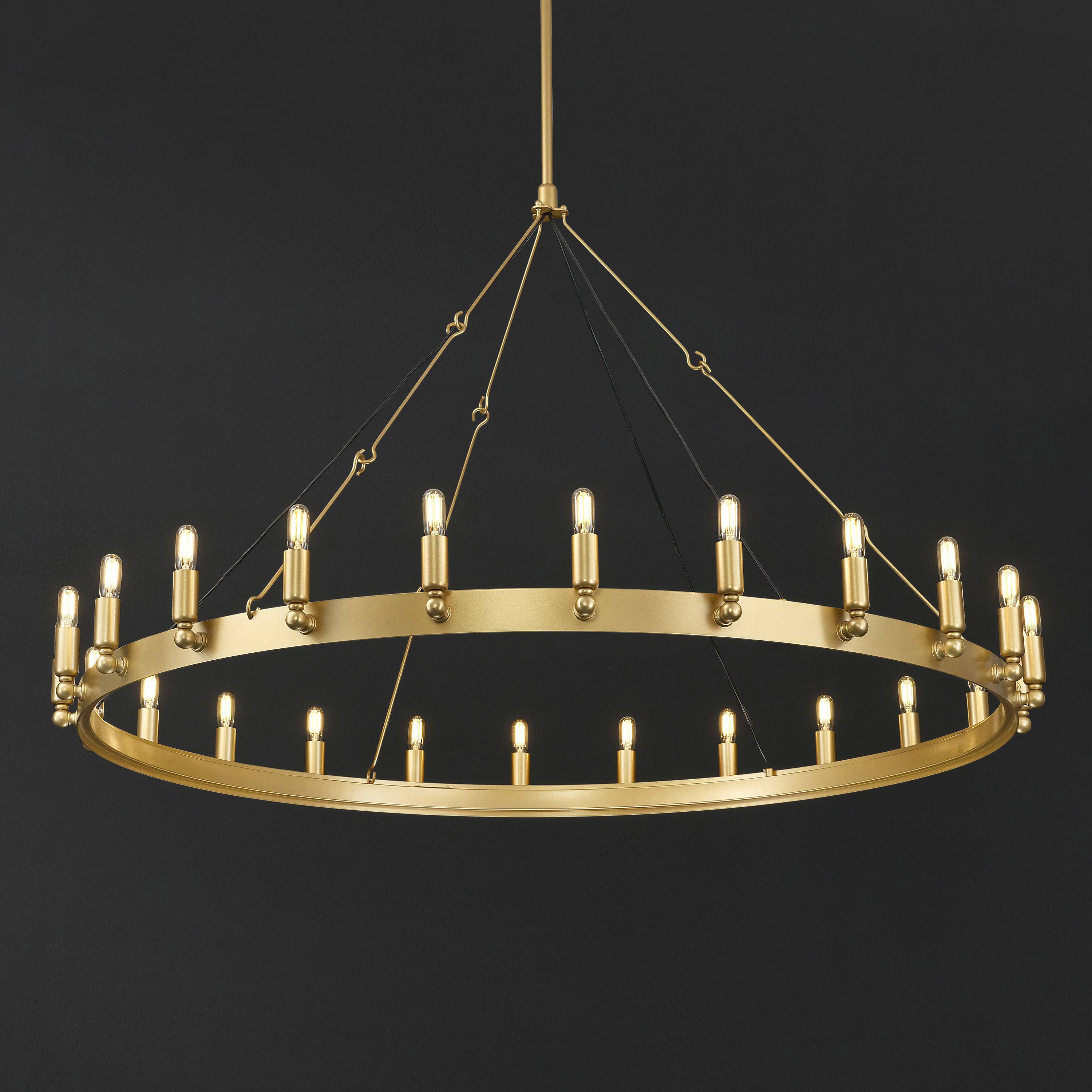 50 Inch Tubular Candle Round Chandelier - Camino