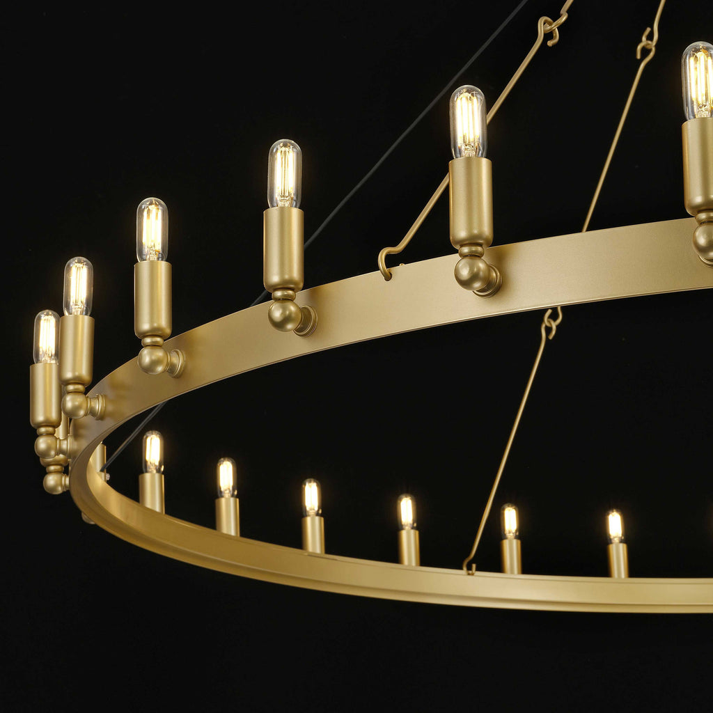50 Inch Tubular Candle Round Chandelier - Camino