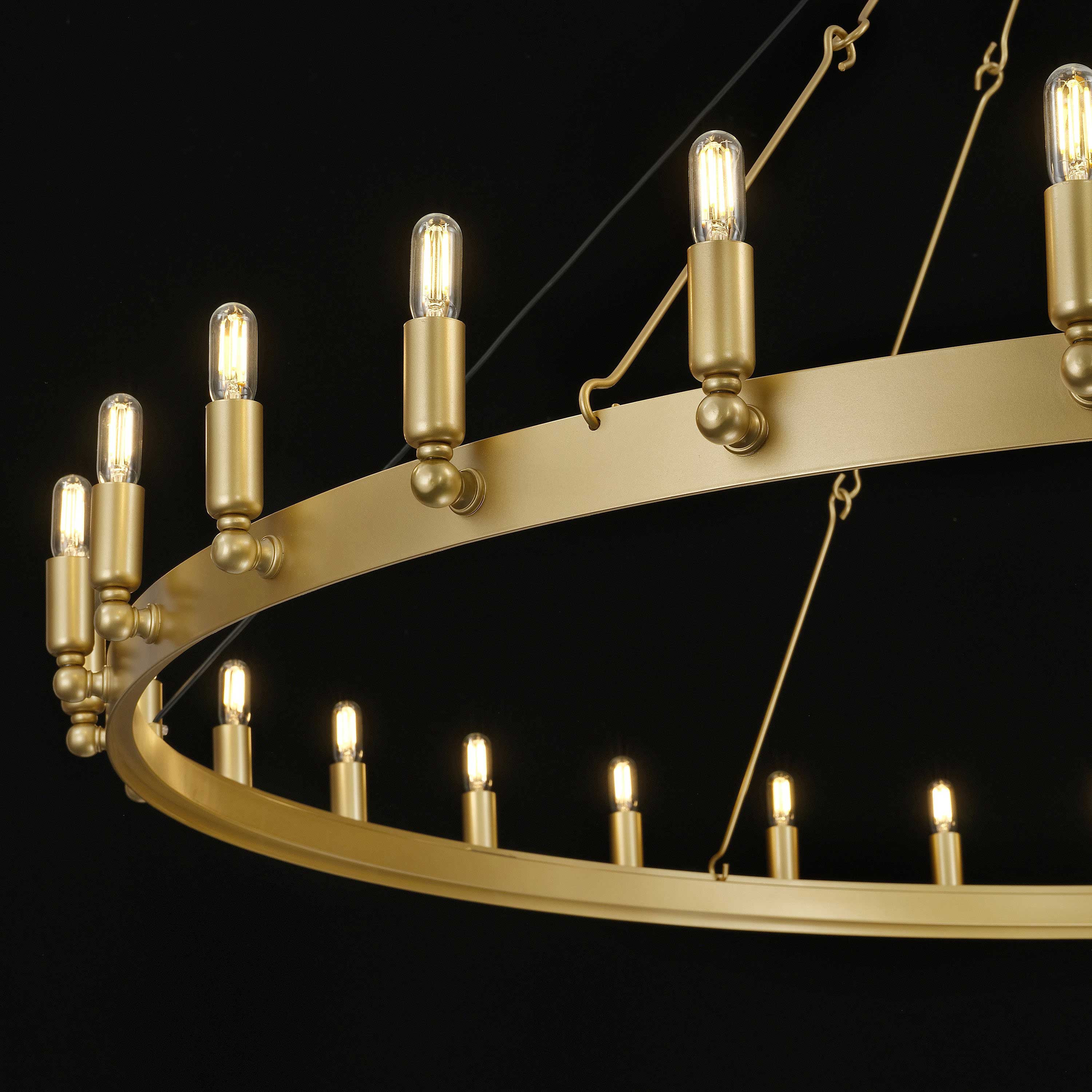50 Inch Tubular Candle Round Chandelier - Camino