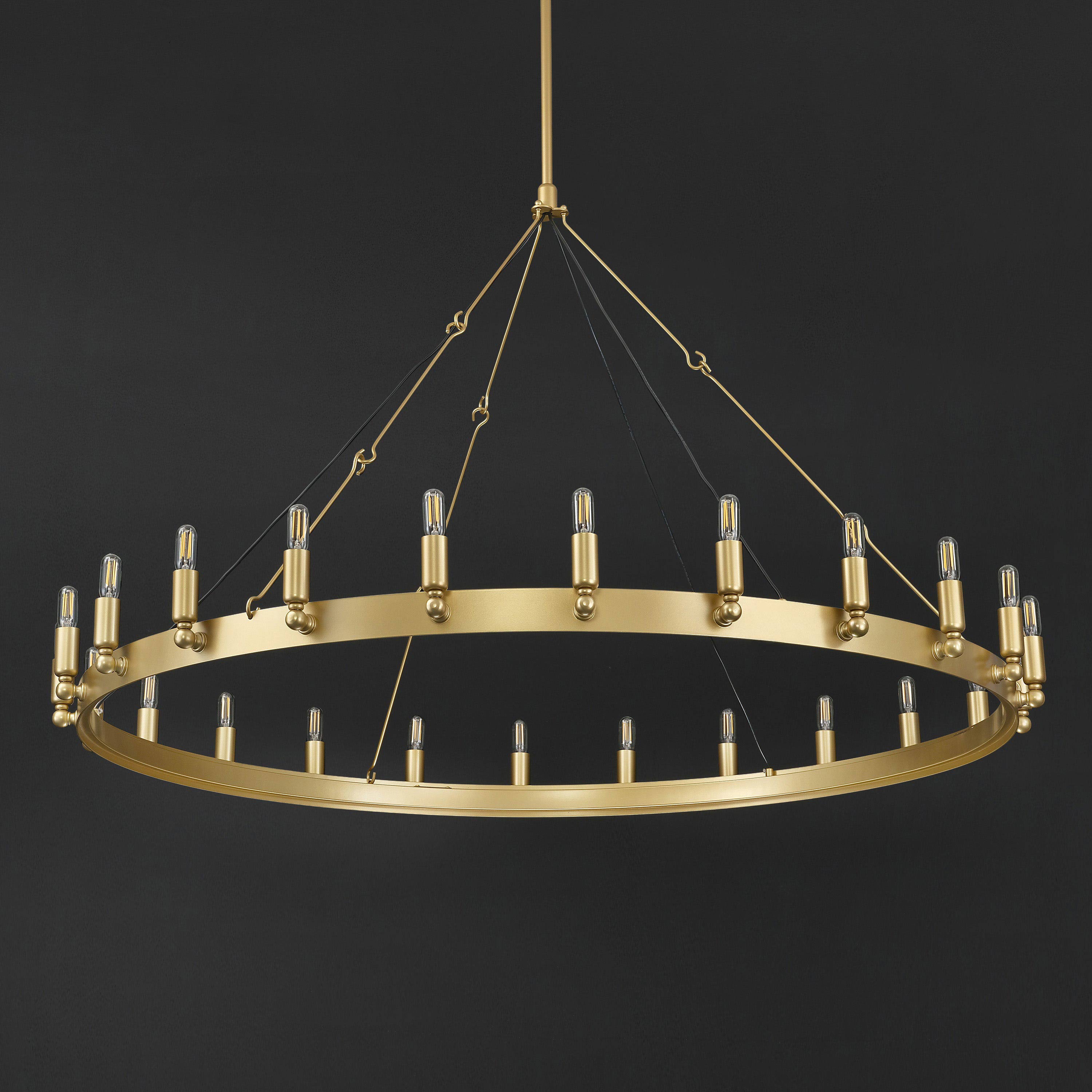 50 Inch Tubular Candle Round Chandelier - Camino