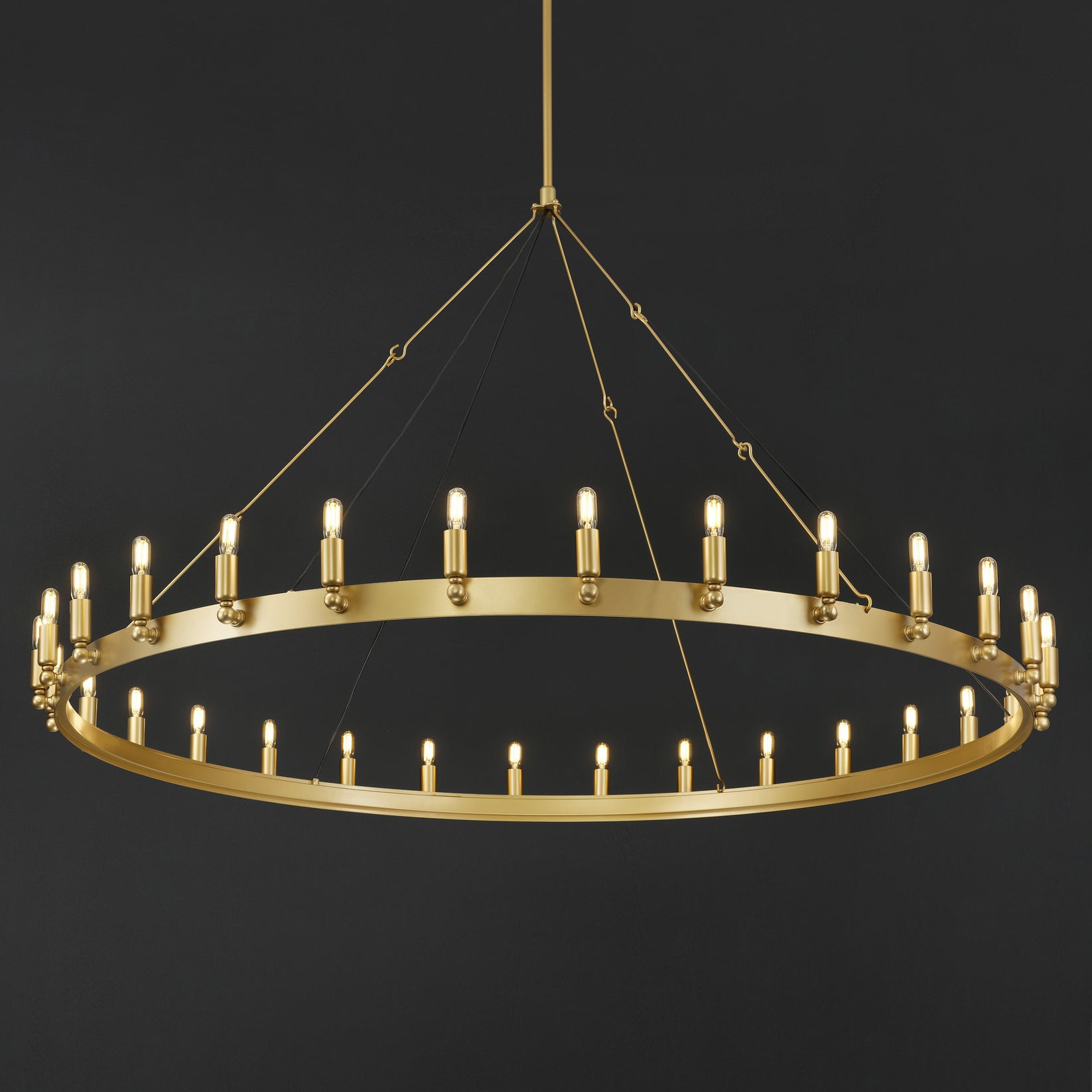 63 Inch Tubular Candle Round Chandelier - Camino