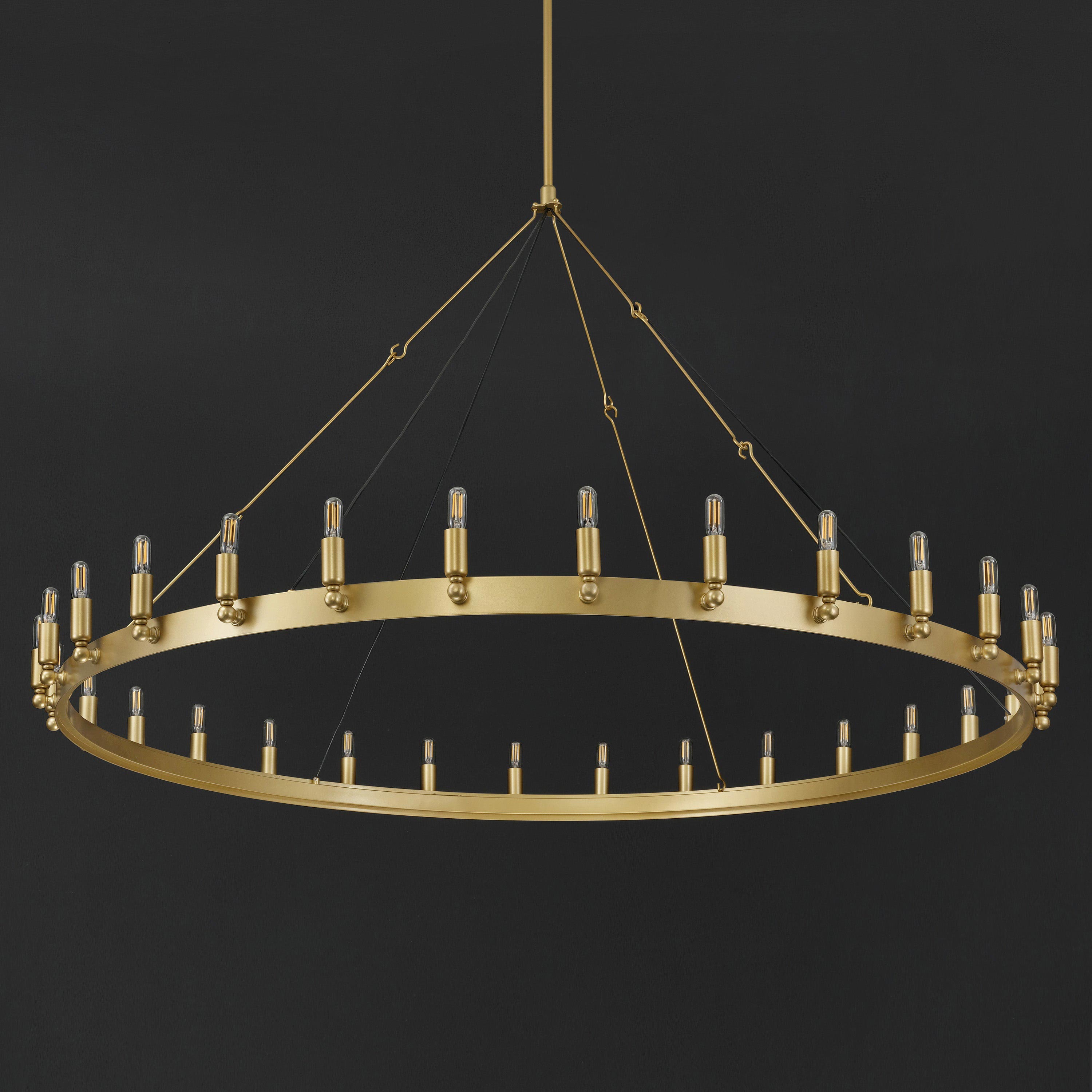 63 Inch Tubular Candle Round Chandelier - Camino