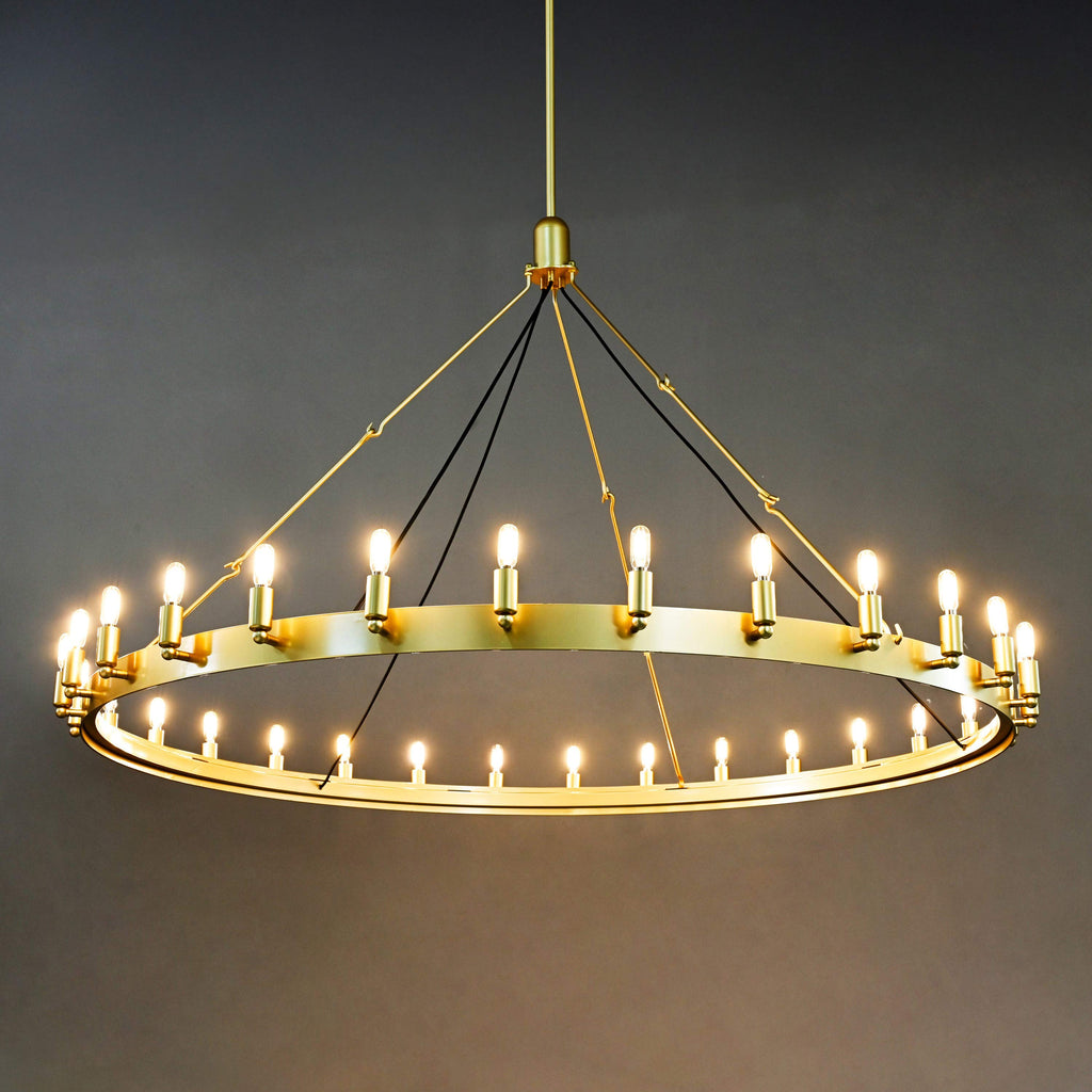 63 Inch Tubular Candle Round Chandelier - Camino