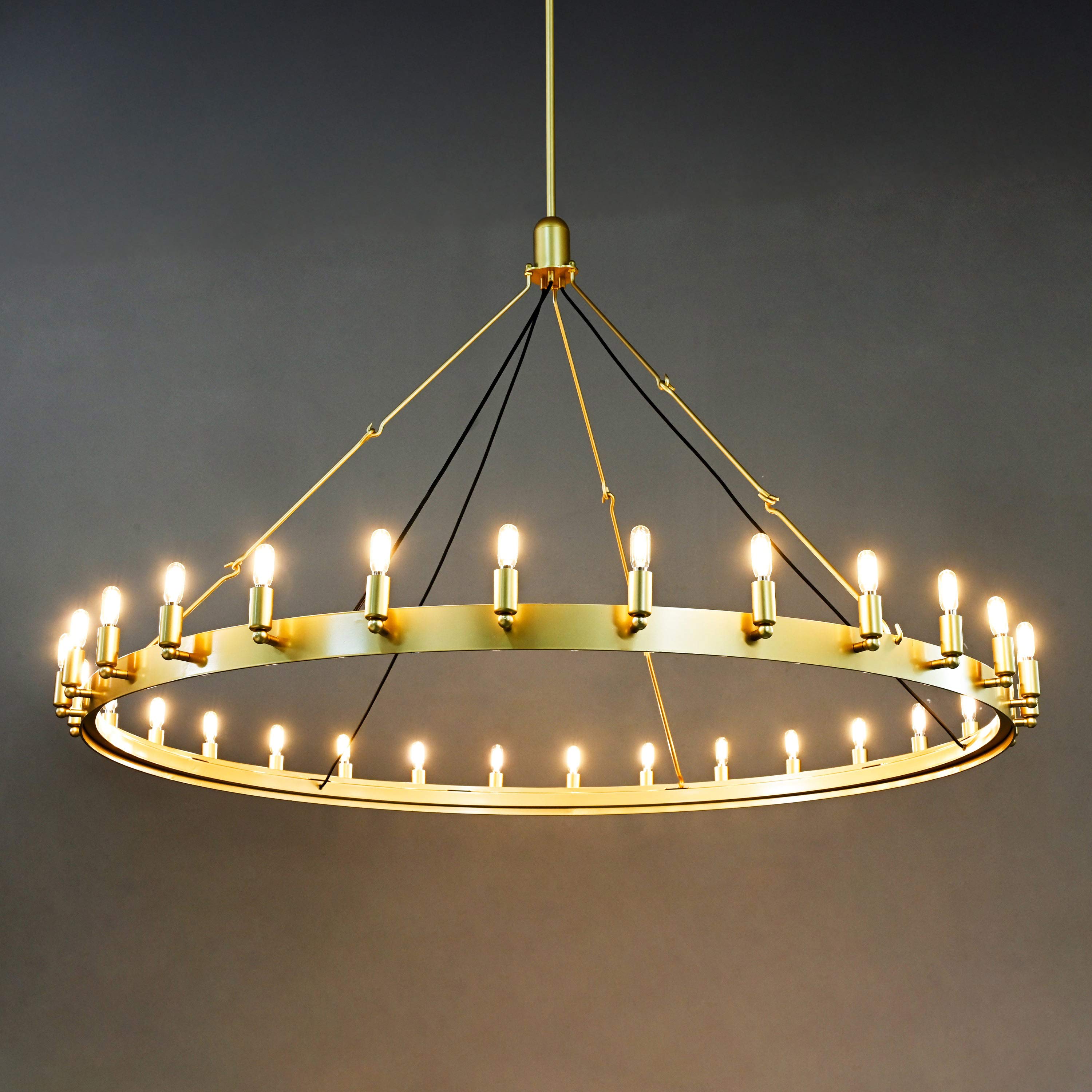 63 Inch Tubular Candle Round Chandelier - Camino