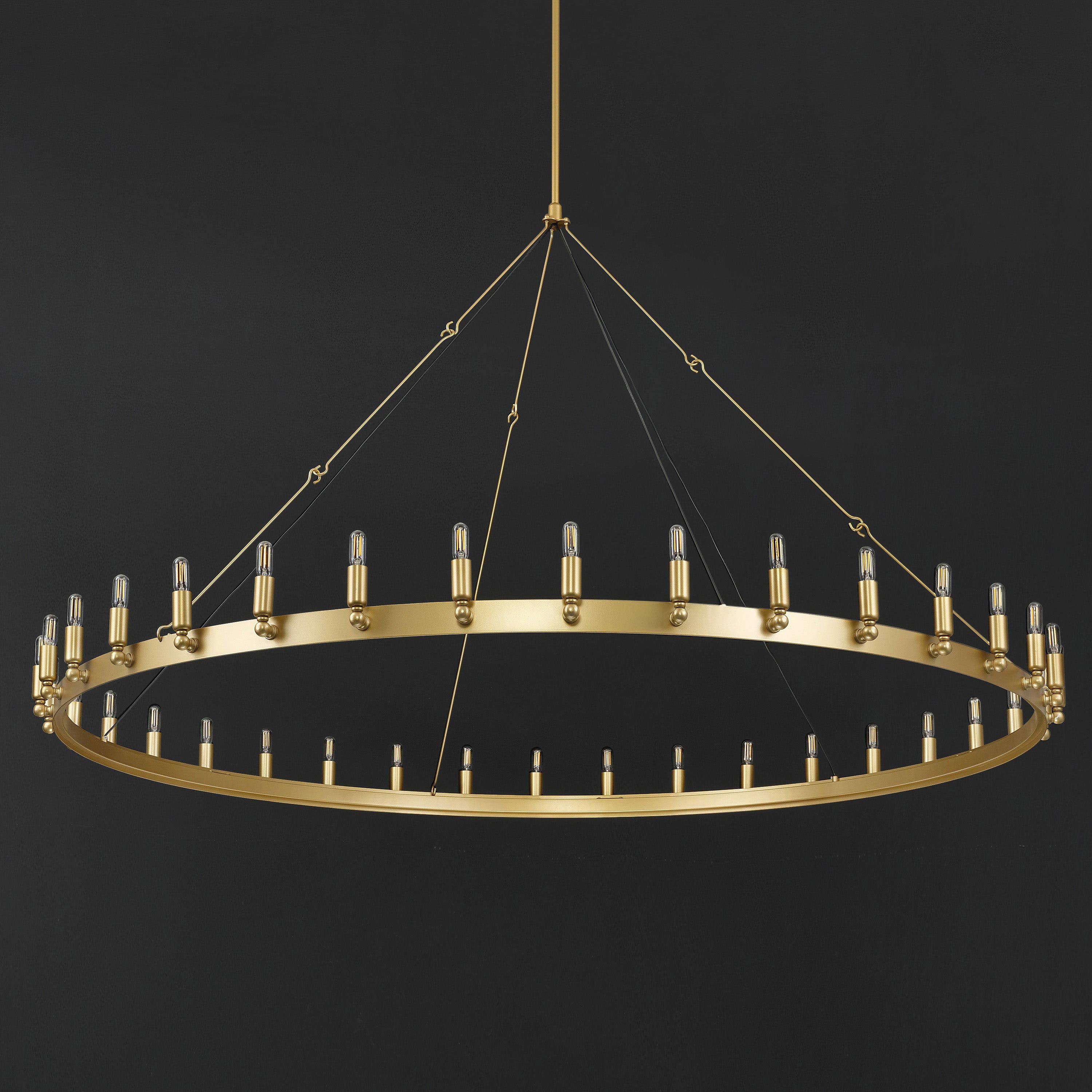 72 Inch Tubular Candle Round Chandelier - Camino