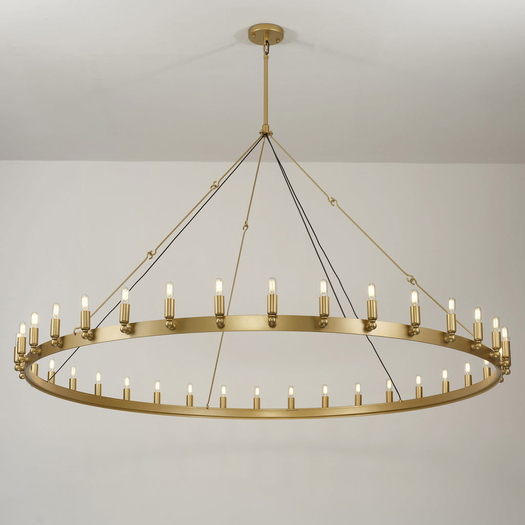 72 Inch Tubular Candle Round Chandelier - Camino