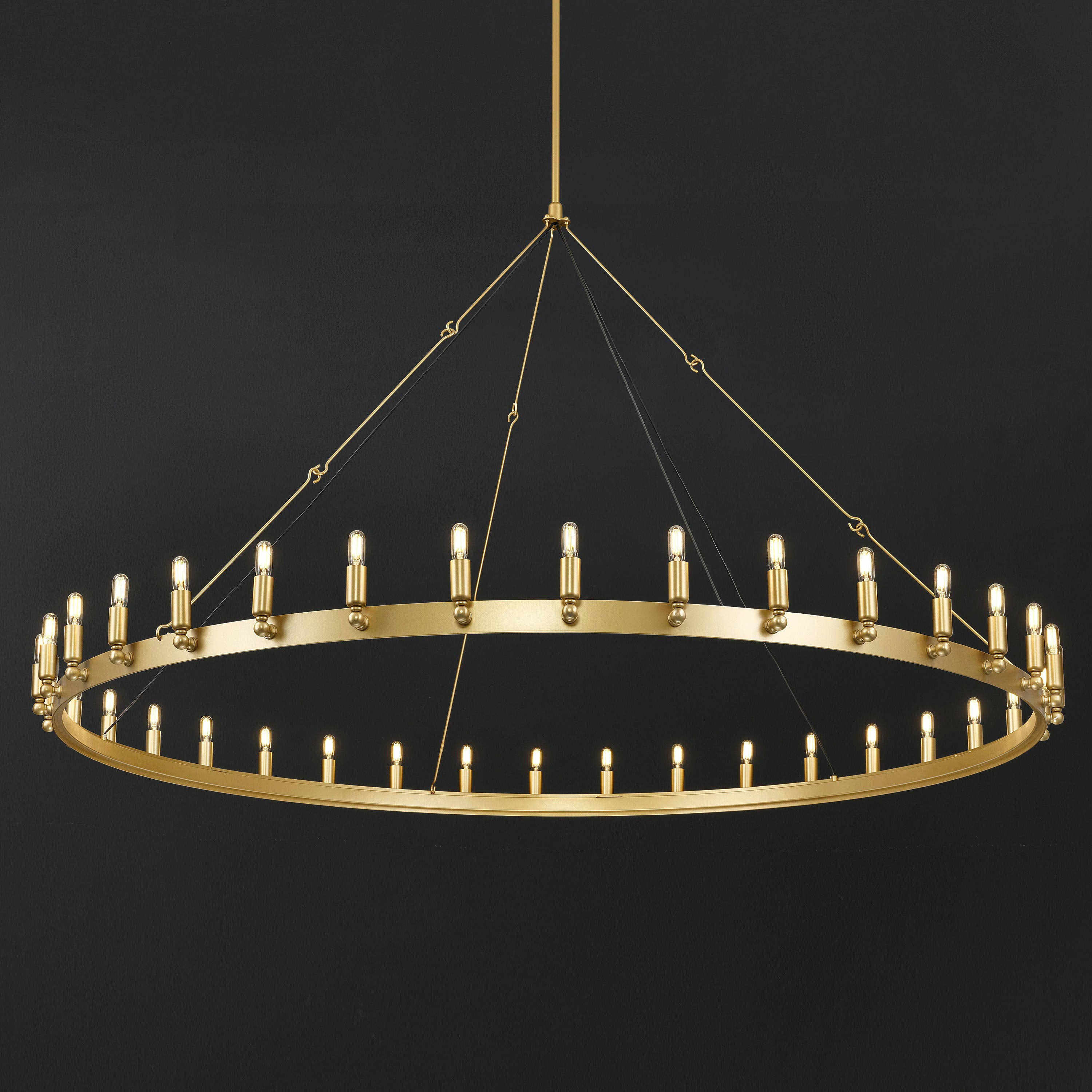 72 Inch Tubular Candle Round Chandelier - Camino