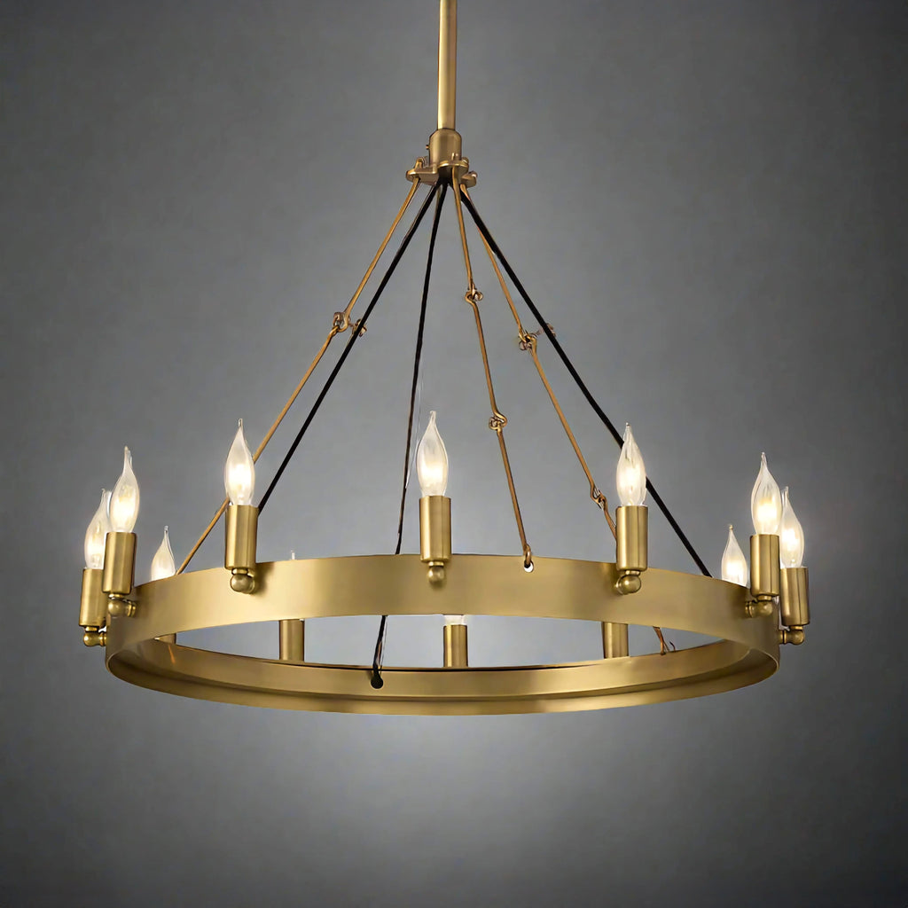26 Inch Bent Tip Candle Round Chandelier - Camino