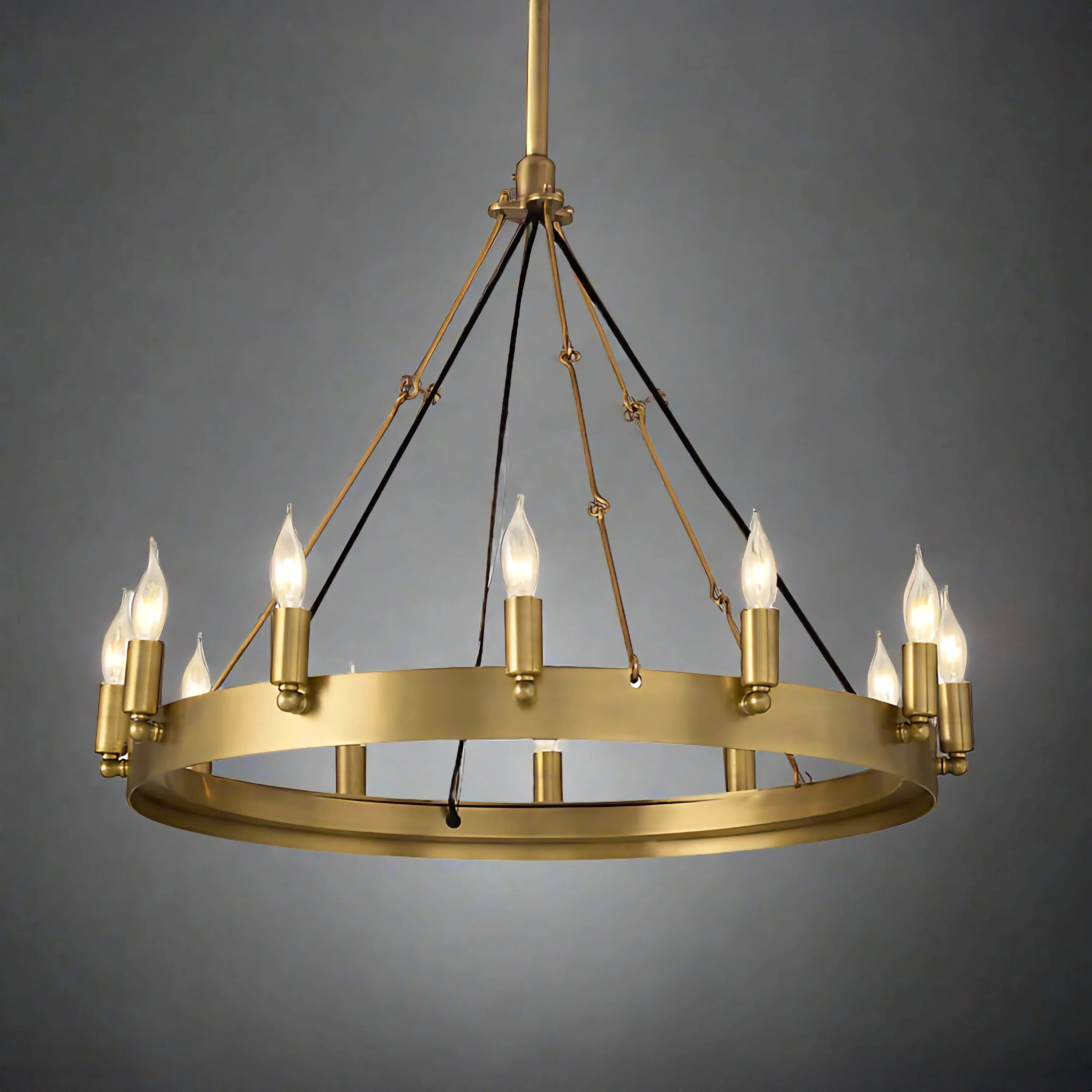 26 Inch Bent Tip Candle Round Chandelier - Camino