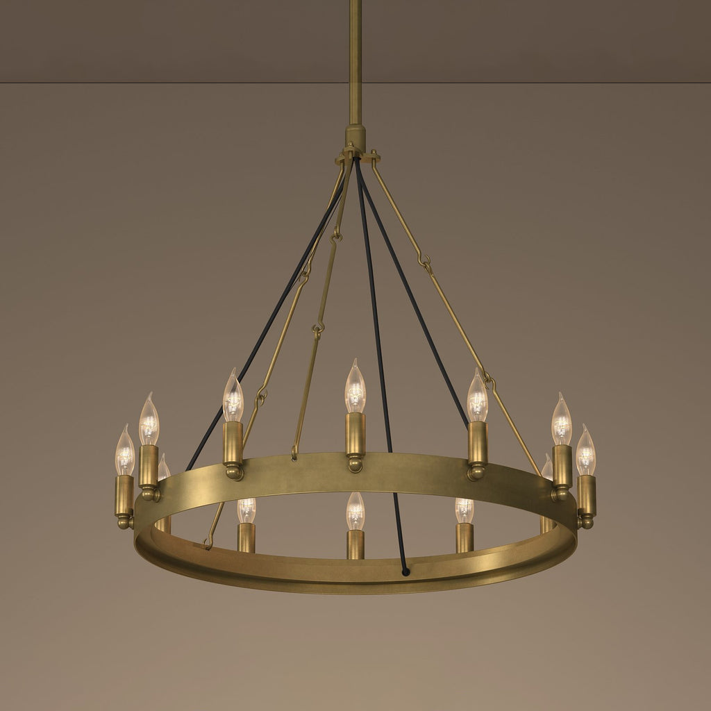26 Inch Bent Tip Candle Round Chandelier - Camino