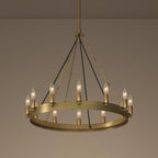 26 Inch Bent Tip Candle Round Chandelier - Camino