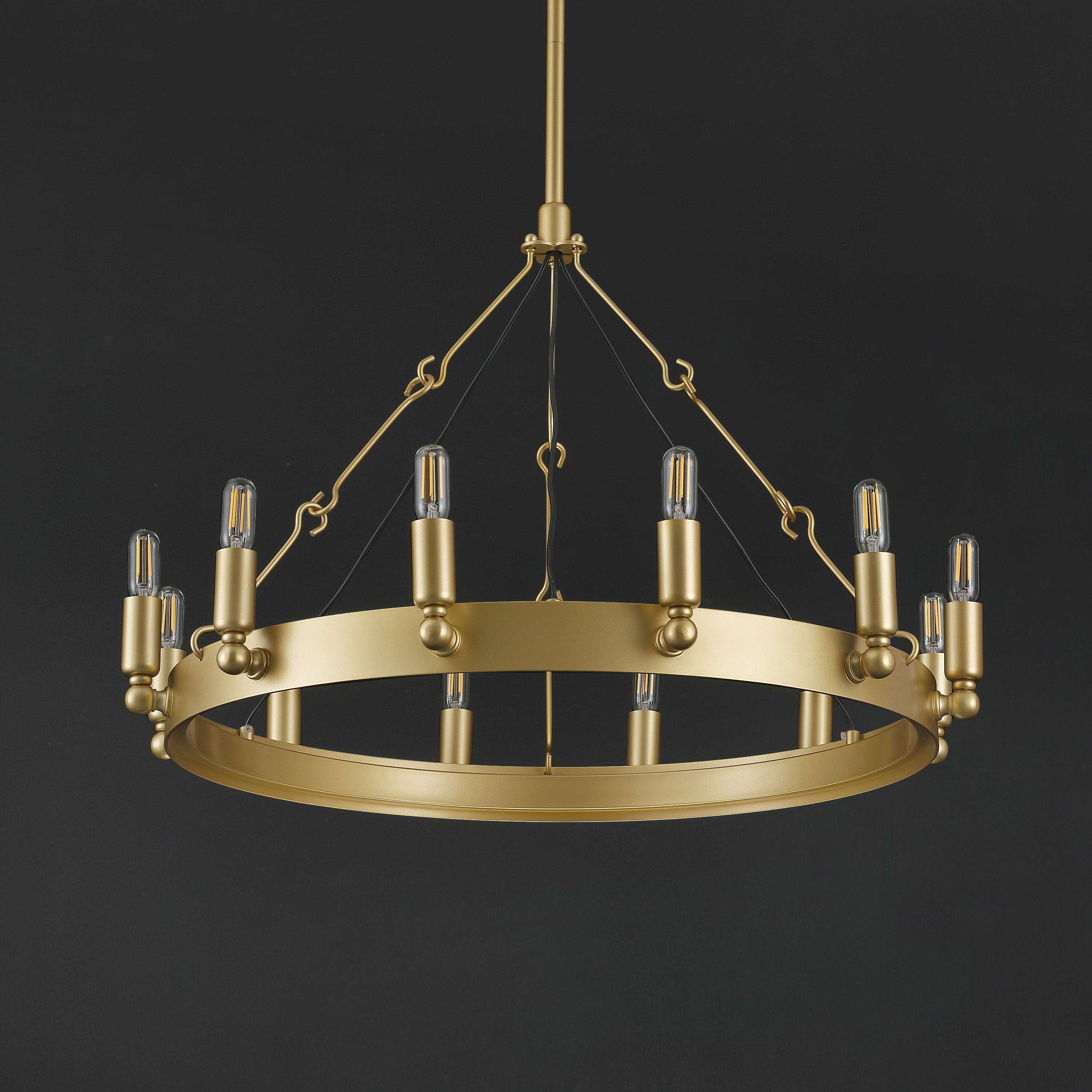 26 Inch Tubular Candle Round Chandelier - Camino