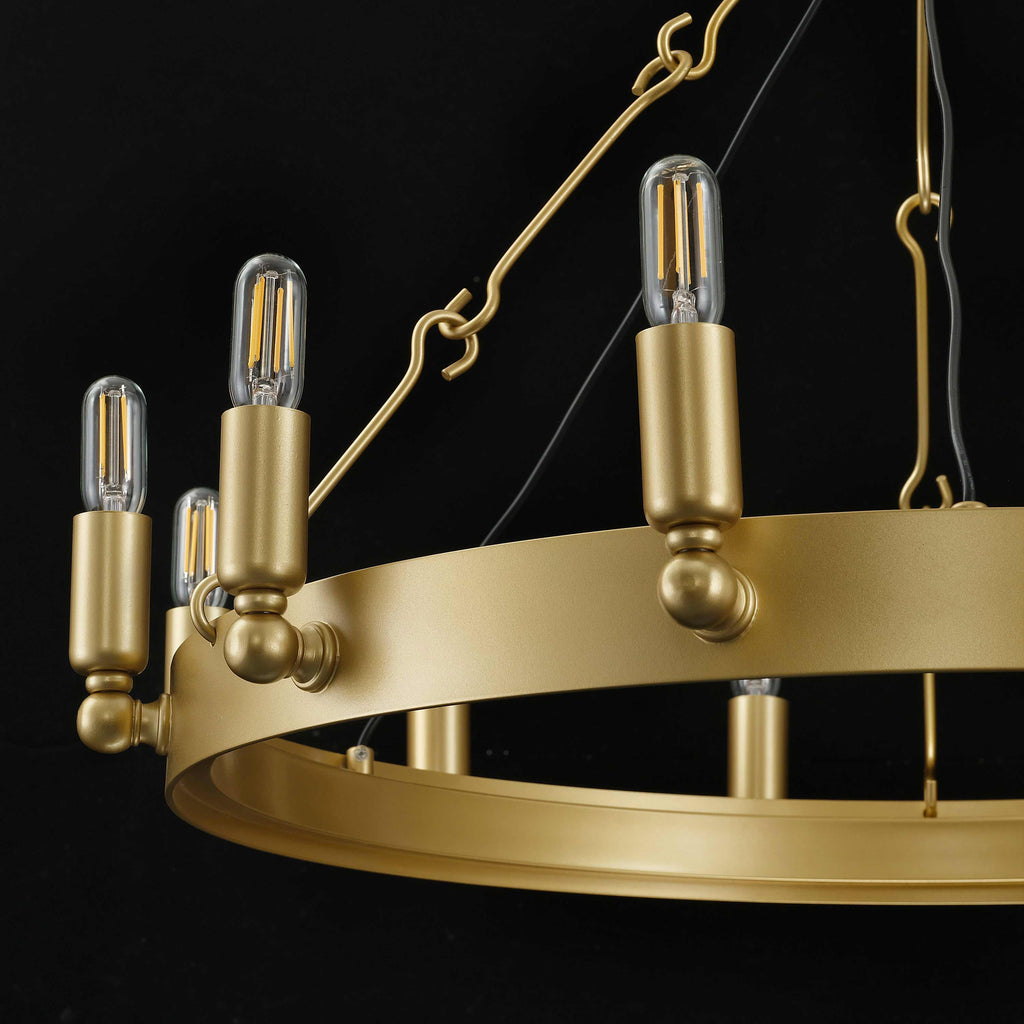 26 Inch Tubular Candle Round Chandelier - Camino
