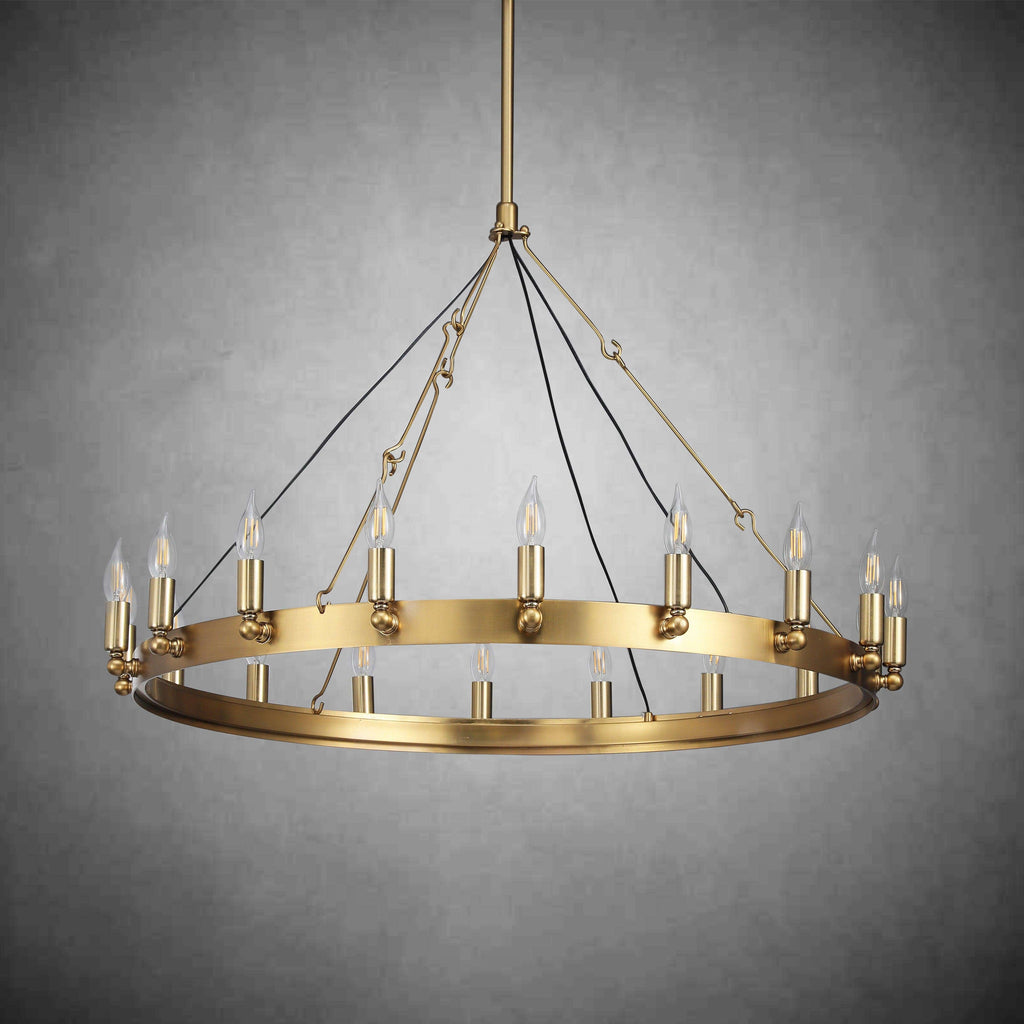 38 Inch Bent Tip Candle Round Chandelier - Camino