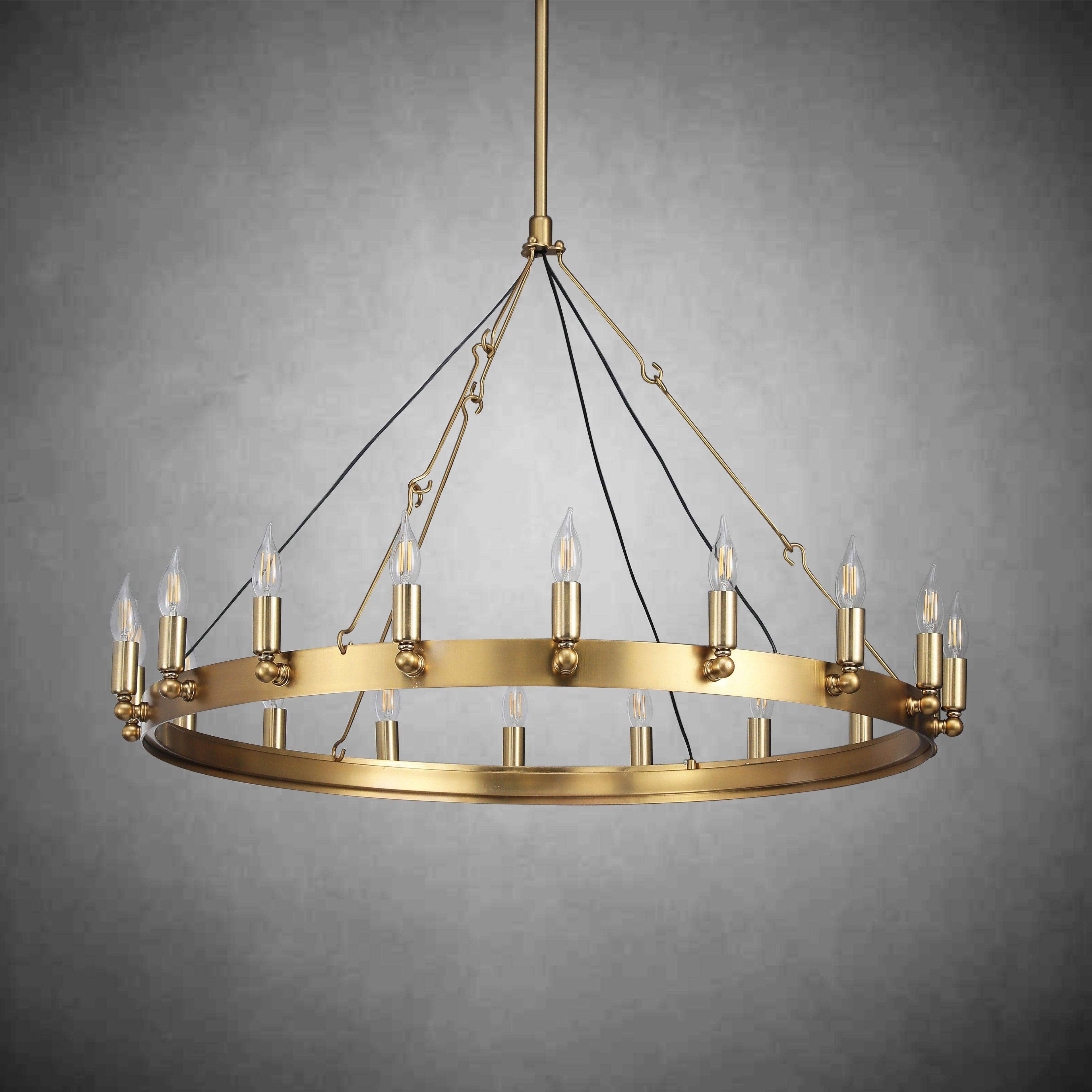 38 Inch Bent Tip Candle Round Chandelier - Camino