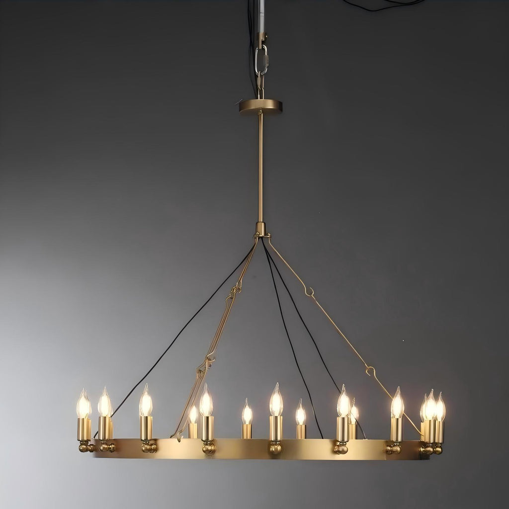 38 Inch Bent Tip Candle Round Chandelier - Camino