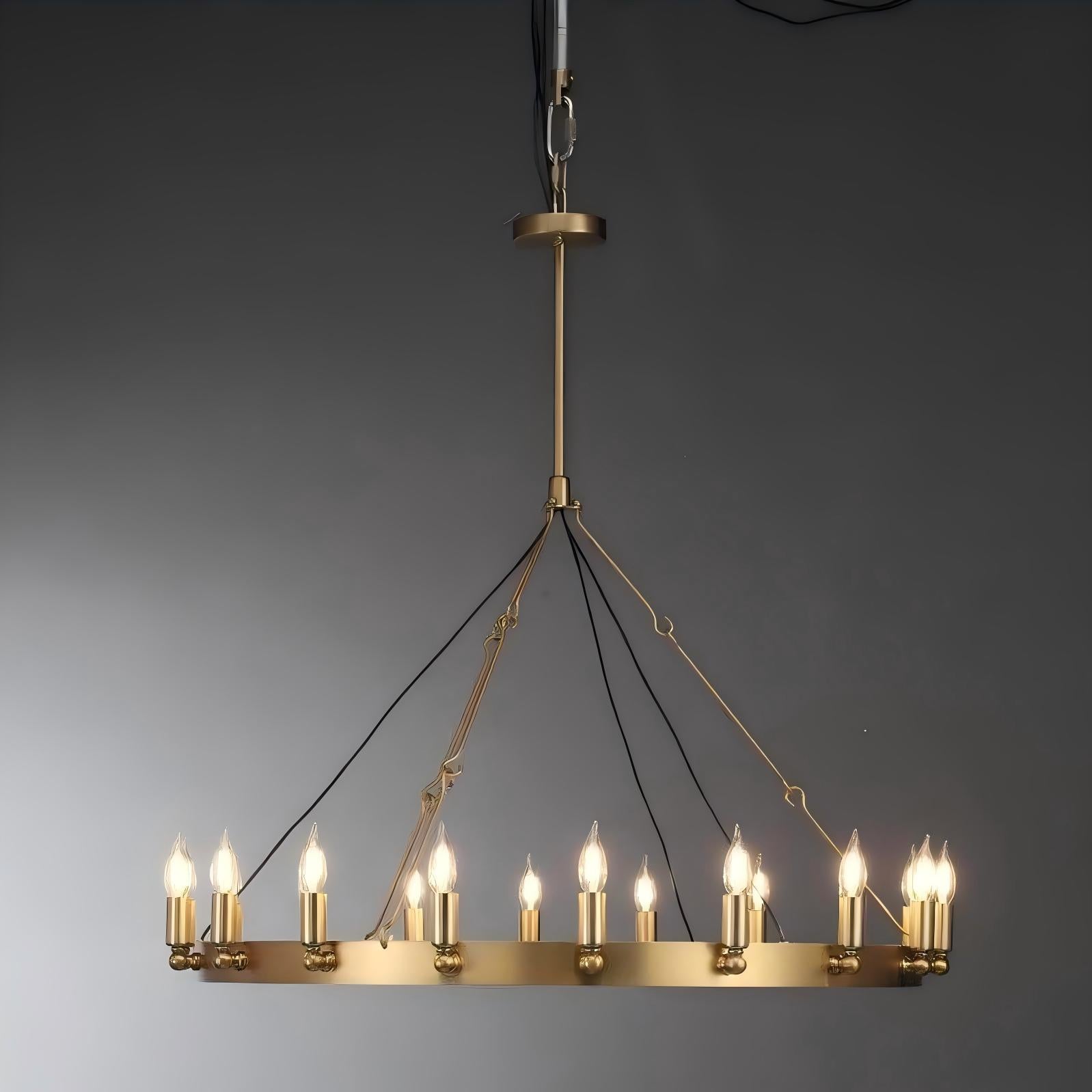 38 Inch Bent Tip Candle Round Chandelier - Camino