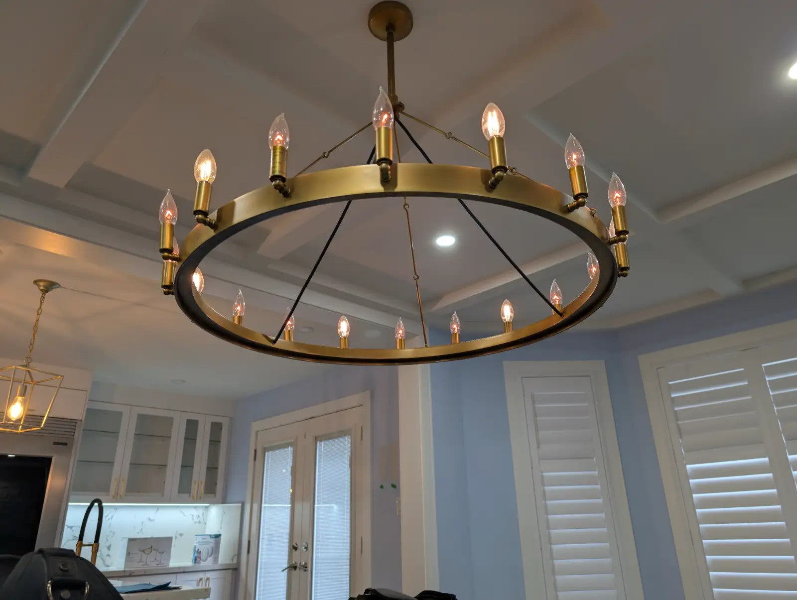 38 Inch Bent Tip Candle Round Chandelier - Camino
