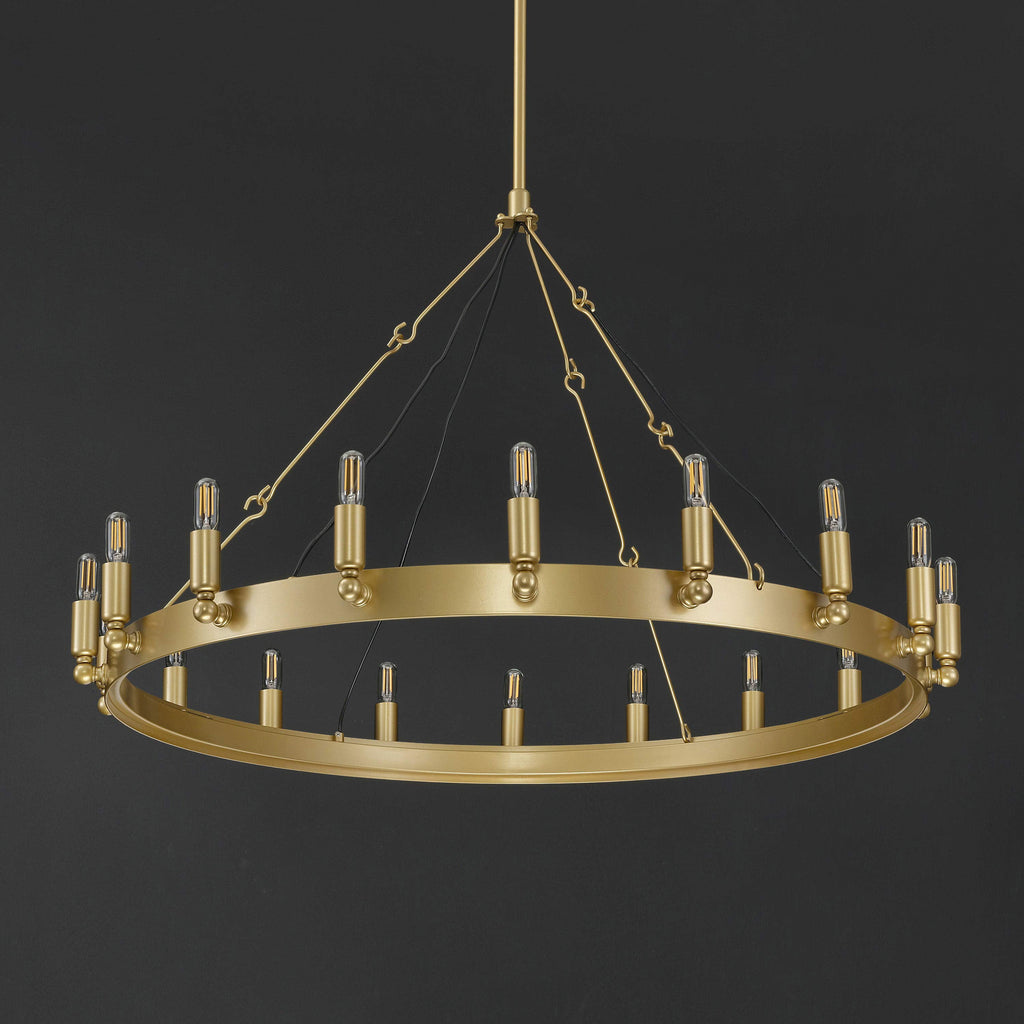 38 Inch Tubular Candle Round Chandelier - Camino