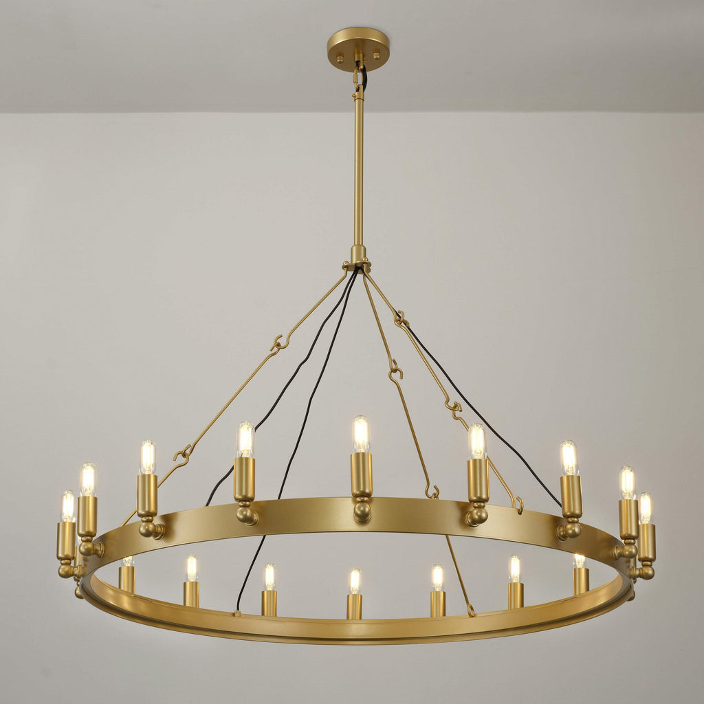 38 Inch Tubular Candle Round Chandelier - Camino