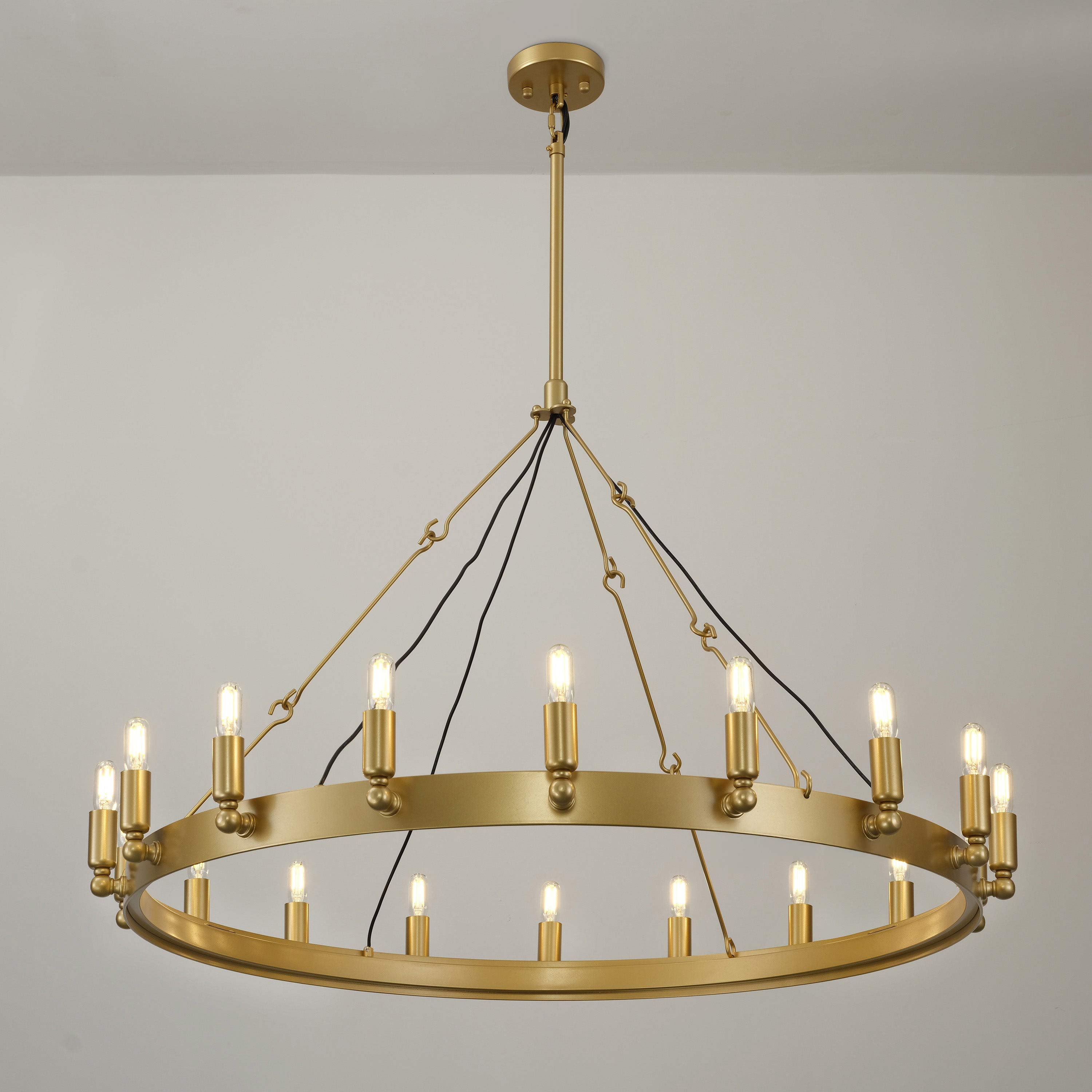 38 Inch Tubular Candle Round Chandelier - Camino