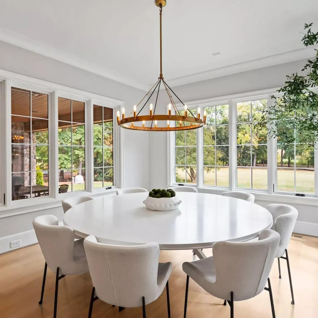 38 Inch Tubular Candle Round Chandelier - Camino