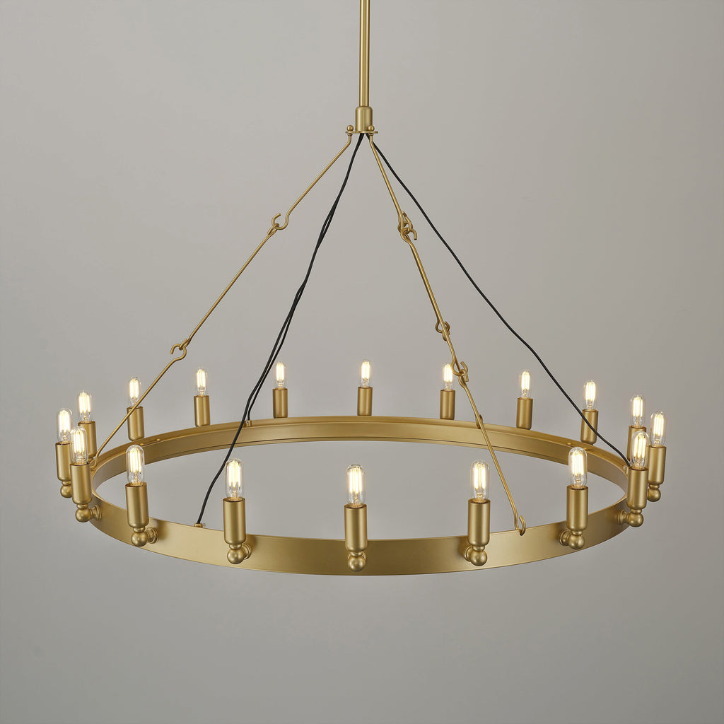 38 Inch Tubular Candle Round Chandelier - Camino