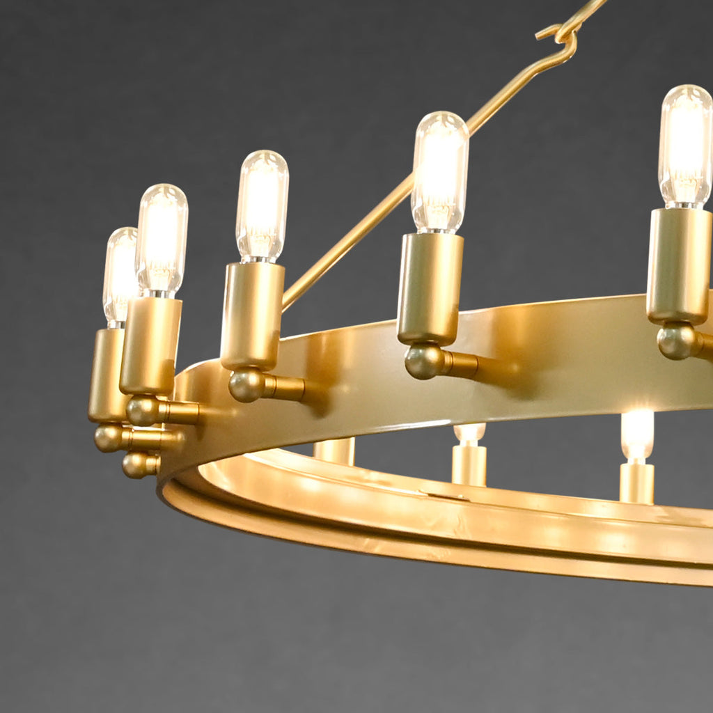 38 Inch Tubular Candle Round Chandelier - Camino