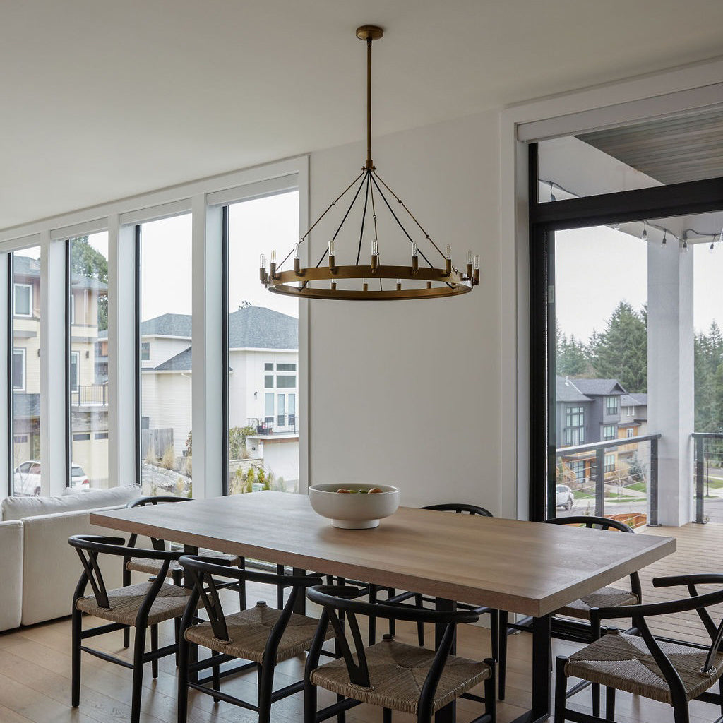 38 Inch Tubular Candle Round Chandelier - Camino