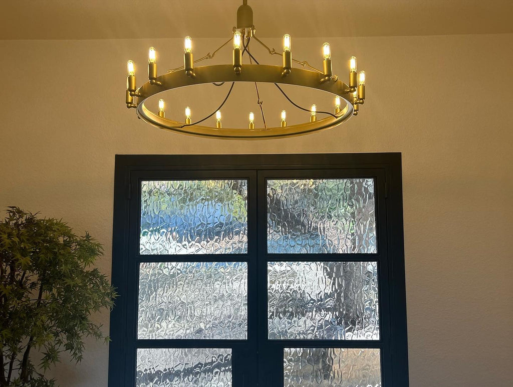 38 Inch Tubular Candle Round Chandelier - Camino