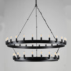 50 Inch Tiered Candle Wagon Wheel Chandelier - Camino