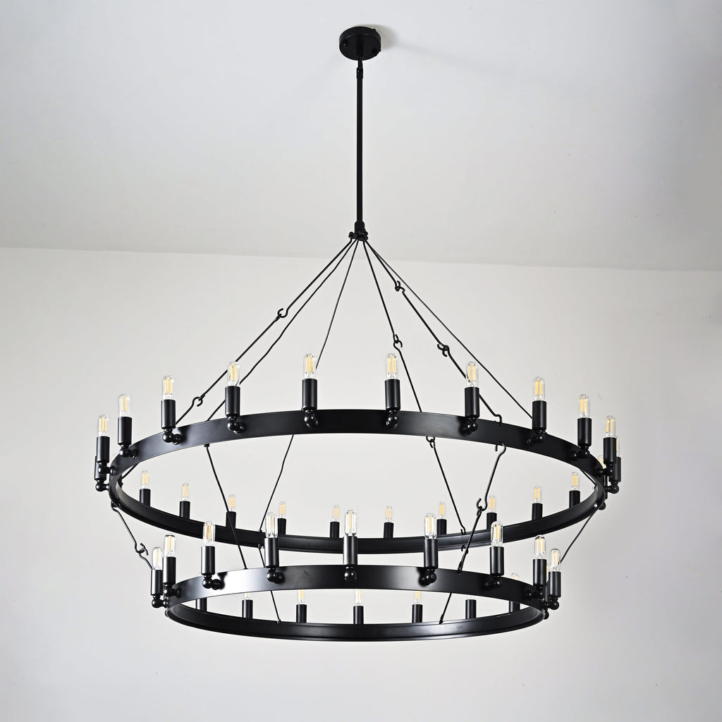 50 Inch Tubular Candle Tiered Chandelier - Camino