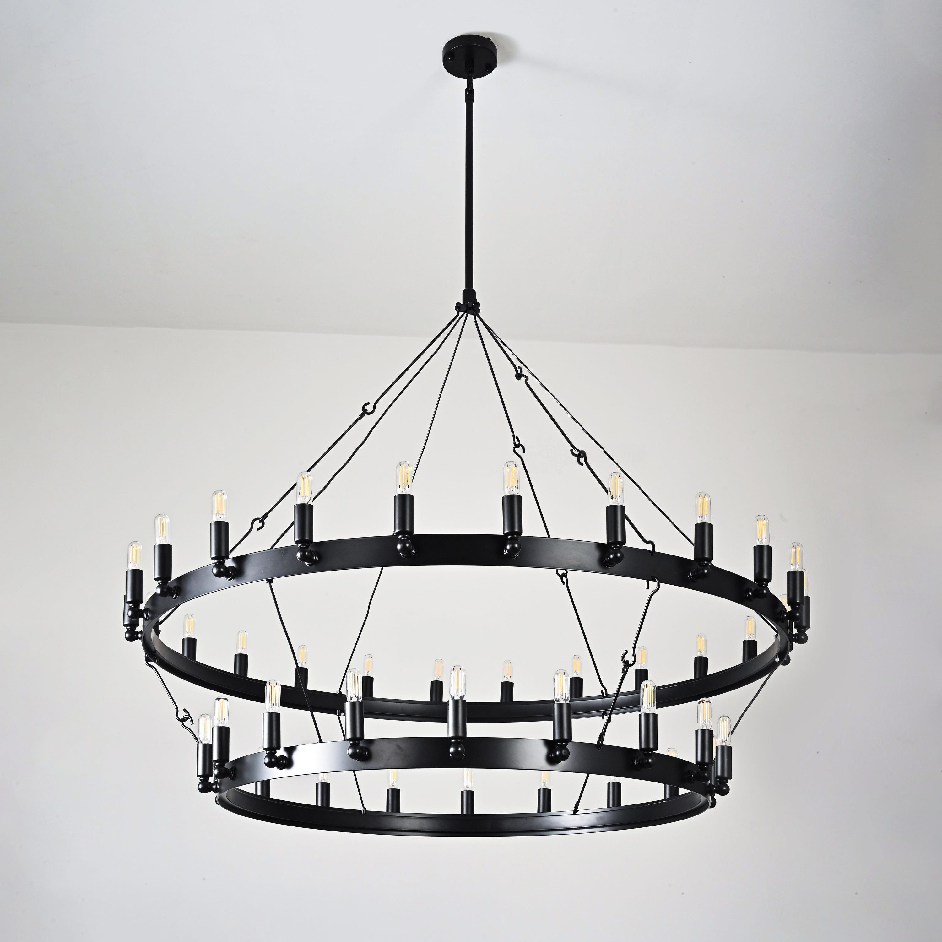 50 Inch Tubular Candle Tiered Chandelier - Camino